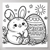 Paashaas kleurplaten voor kinderen poster (Voorkant)