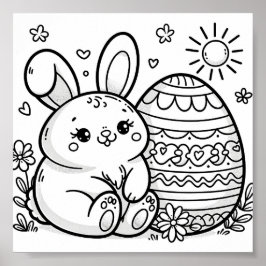 Paashaas kleurplaten voor kinderen poster