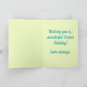 Paashaas Kleurrijk Konijn Feestdagen Kaart (Binnen)