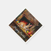 Paashaas Kleurrijke paaseieren Happy Easter Servet (Hoek)