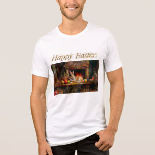 Paashaas Kleurrijke paaseieren Happy Easter Tri-Blend Shirt