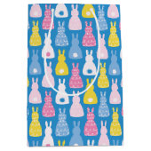 Paashaas Konijn Blauw patroon Medium Cadeauzakje (Voorkant)