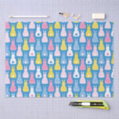 Paashaas Konijn Blauwe patroon Tissuepapier (Craft)