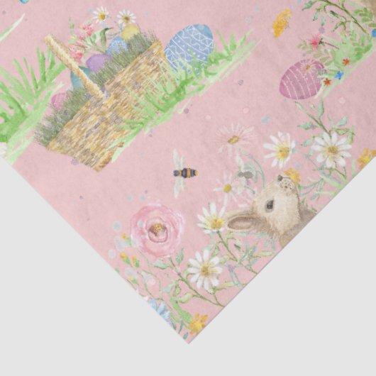 Paashaas Konijn Bloemen Vlinder Decoupage Tissuepapier (Detail)