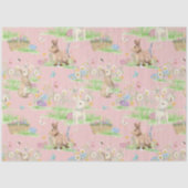 Paashaas Konijn Bloemen Vlinder Decoupage Tissuepapier (Voorkant)
