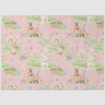 Paashaas Konijn Bloemen Vlinder Decoupage