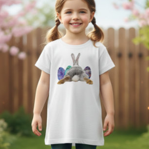 Paashaas Konijn Butt Tail Schattige Eggs Girl's T-shirt