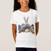 Paashaas Konijn Butt Tail Schattige Eggs Girl's T-shirt (Voorkant)