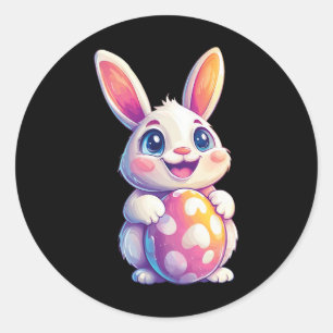 Paashaas Konijn Easter Egg Graphic 2 Ronde Sticker