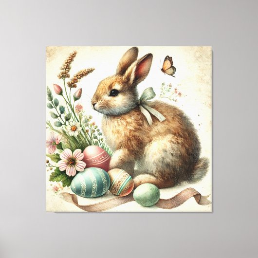  Paashaas Konijn Ei Waterverf Canvas Afdruk (Voorkant)