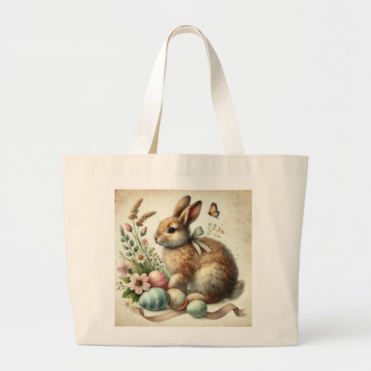  Paashaas Konijn Ei Waterverf Grote Tote Bag (Voorkant)