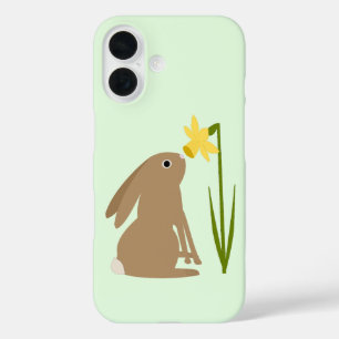 Paashaas Konijn en narcis bloem iPhone 16 Hoesje