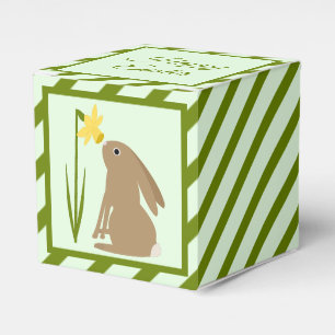 Paashaas Konijn en narcis bloem Custom Bedankdoosjes