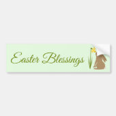 Paashaas Konijn en narcis bloem Custom Bumpersticker (Voorkant)