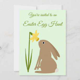 Paashaas Konijn en narcis bloem Egg Hunt Kaart