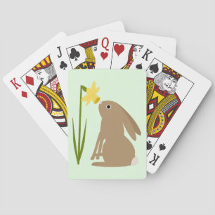 Paashaas Konijn en narcis bloem Pokerkaarten