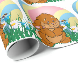 Paashaas konijn en paasei cadeaupapier