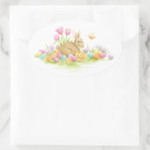 Paashaas Konijn Gekleurde Eieren Bloemen Stickers (Tas)