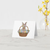 Paashaas konijn in paasmand BLANK Kaart (Gele Bloem)