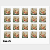 Paashaas Konijn Kleur Ei Boot Vierkante Sticker (Vel)