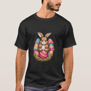 Paashaas konijn kleurrijke eieren paasei jacht t-shirt