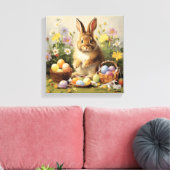 Paashaas konijn kunst canvas afdruk (Insitu (Woonkamer))