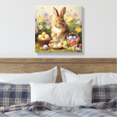 Paashaas konijn kunst canvas afdruk (Insitu (Slaapkamer))