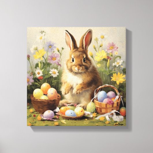 Paashaas konijn kunst canvas afdruk (Voorkant)