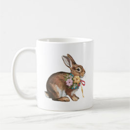 Paashaas Konijn met lint en bloemen Koffiemok