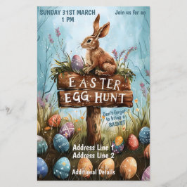 Paashaas konijn - Paasei-eierjacht Flyer