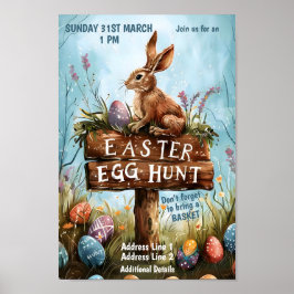 Paashaas konijn - Paasei-eierjacht Poster