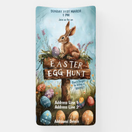 Paashaas konijn - Paasei-eierjacht Spandoek