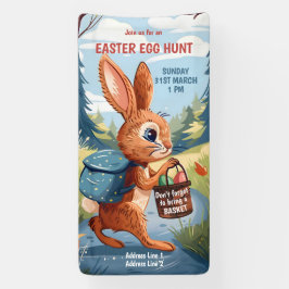 Paashaas konijn - Paasei-eierjacht Spandoek