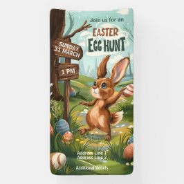 Paashaas konijn - Paasei-eierjacht Spandoek