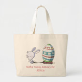 Paashaas konijn trekken paaskarretje Custom Grote Tote Bag (Voorkant)