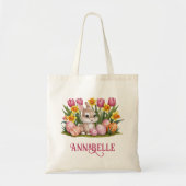 Paashaas Konijn Tulp Narcis Eierenschat Tote Bag (Voorkant)