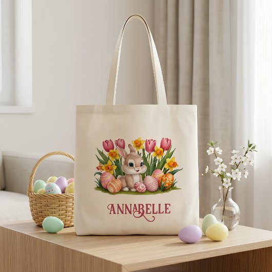 Paashaas Konijn Tulp Narcis Eierenschat Tote Bag