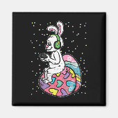 Paashaas Konijn Videogame Speler Met Controle Magneet (Voorkant)