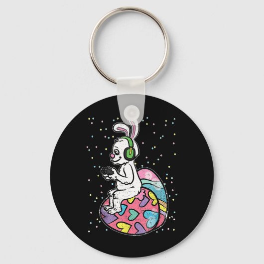 Paashaas Konijn Videogame Speler Met Controle Sleutelhanger (Voorkant)