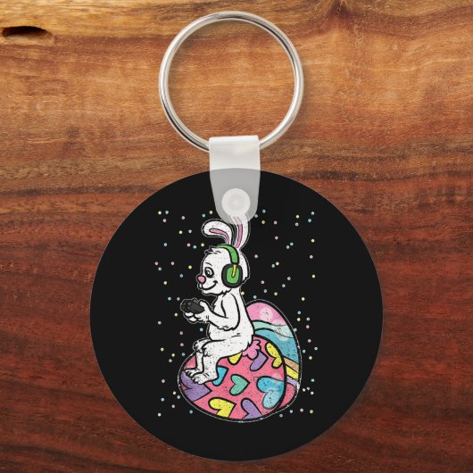 Paashaas Konijn Videogame Speler Met Controle Sleutelhanger (Voorkant)