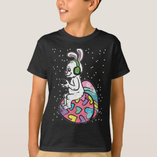 Paashaas Konijn Videogame Speler Met Controle T-shirt