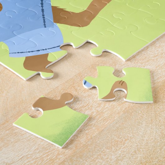 Paashaas konijnen en paaseieren kuiken legpuzzel (Zijkant)