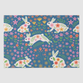 Paashaas Konijnen met Whimsical bloemen   Tissuepapier