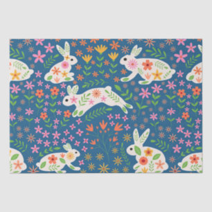 Paashaas Konijnen met Whimsical bloemen   Tissuepapier