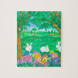 Paashaas konijnen Waterverf schilderij Legpuzzel