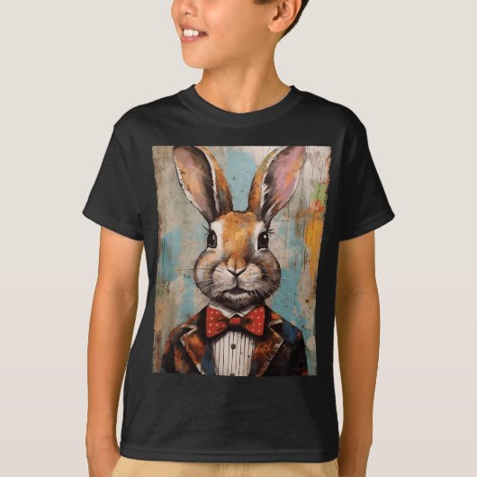Paashaas Konijnenboog Stropdas Happy Easter Boys K T-shirt (Voorkant)