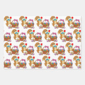 Paashaas Konijneneierenmand 3 Kinder Inpakpapier Vel (Voorkant 3)