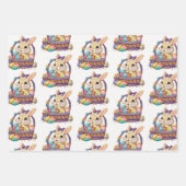 Paashaas Konijneneierenmand 3 Kinder Inpakpapier Vel (Voorkant 2)