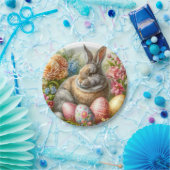 Paashaas konijnenvakantie papieren bordje (Feest)