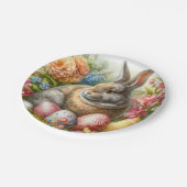 Paashaas konijnenvakantie papieren bordje (Gekanteld)